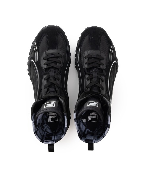 FILA(フィラ)の「FILA ECHAPPE MS HI / フィラエシャッペエムエスハイ(スニーカー・レディース・ブラック×シルバー・25.5cm/26.0cm/23.0cm/23.5cm/24.0cm/24.5cm/25.0cm)」の2枚目の写真