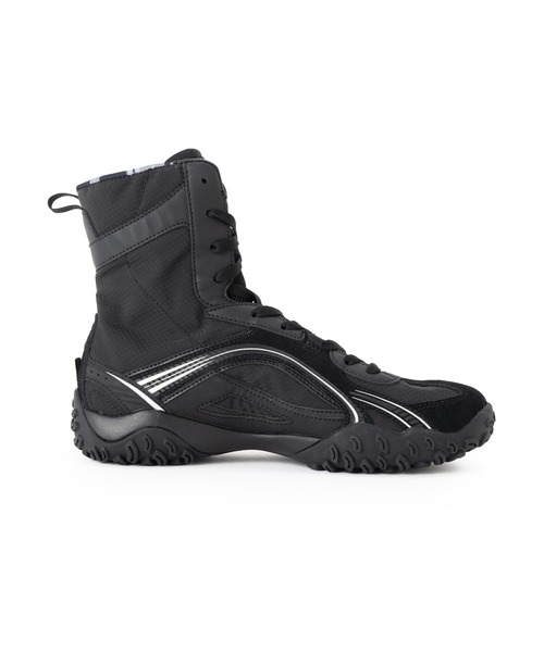 FILA(フィラ)の「FILA ECHAPPE MS HI / フィラエシャッペエムエスハイ(スニーカー・レディース・ブラック×シルバー・25.5cm/26.0cm/23.0cm/23.5cm/24.0cm/24.5cm/25.0cm)」の5枚目の写真