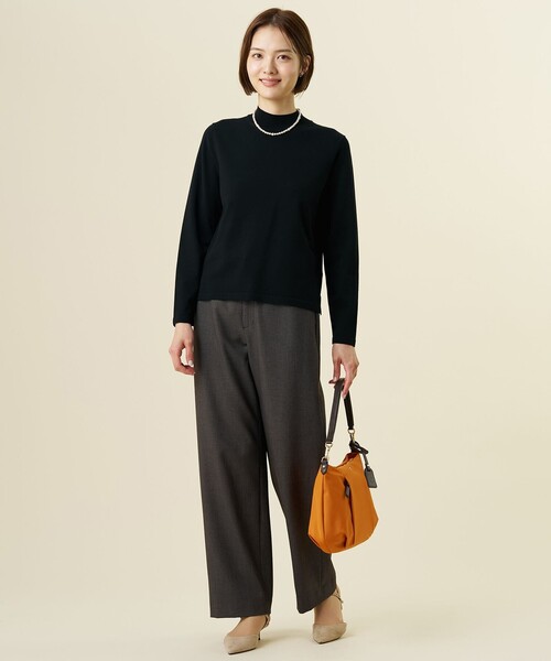 J.PRESS(ジェイプレス)の「【定番人気・セットアップ対応】T/R アルガンシルク フルレングス パンツ(その他パンツ・レディース・ネイビー系1/ダークブラウン系/ライトグレー系・T13/T15)」の6枚目の写真