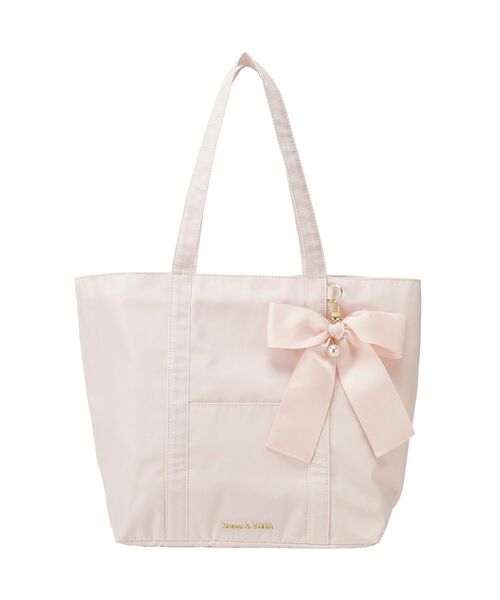 Maison de FLEUR（メゾンドフルール）の「リボンチャーム付きマルチポケットトートバッグ（トートバッグ・レディース・ネイビー/ライトピンク/ブラック・FREE）」の7枚目の写真