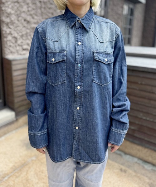 GREEN BOWL(グリーンボウル)の「グリーンボウル 【GREEN BOWL】Denim Western Shirts(シャツ/ブラウス・メンズ・インディゴブルー・L/M)」の1枚目の写真
