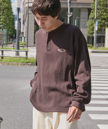 ddp（ディーディーピー）の「ddp ディーディーピー 別注 サークルロゴ刺繍 サーマル ヘンリーネック長袖Tシャツ（Tシャツ/カットソー）」