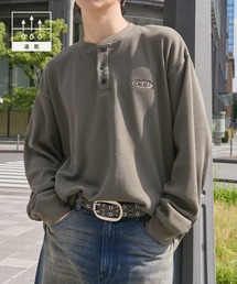 ddp（ディーディーピー）の「ddp ディーディーピー 別注 サークルロゴ刺繍 サーマル ヘンリーネック長袖Tシャツ（Tシャツ/カットソー）」