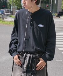 ddp（ディーディーピー）の「ddp ディーディーピー 別注 サークルロゴ刺繍 サーマル ヘンリーネック長袖Tシャツ（Tシャツ/カットソー）」