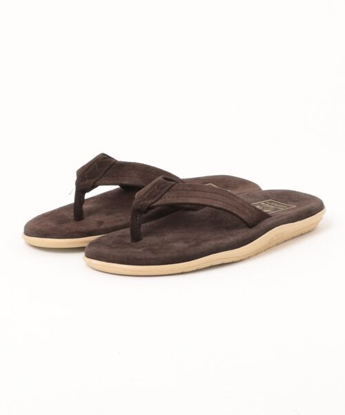 ISLAND SLIPPER（アイランドスリッパ）の「【ISLAND SLIPPER】アイランドスリッパ トングスリッパ サンダル SUEDE PTU202U ITK（サンダル・メンズ・ブラウン/ブラック・8/9）」の2枚目の写真