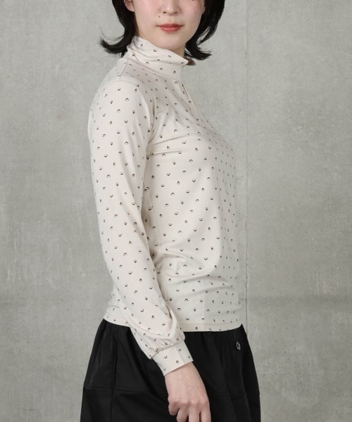 STUDIO PICONE(スタジオピッコーネ)の「ピコドット柄冷感ハイネックプルオーバー(Tシャツ/カットソー・レディース・ピンク/グレー/ベージュ・M/L/LL)」の6枚目の写真