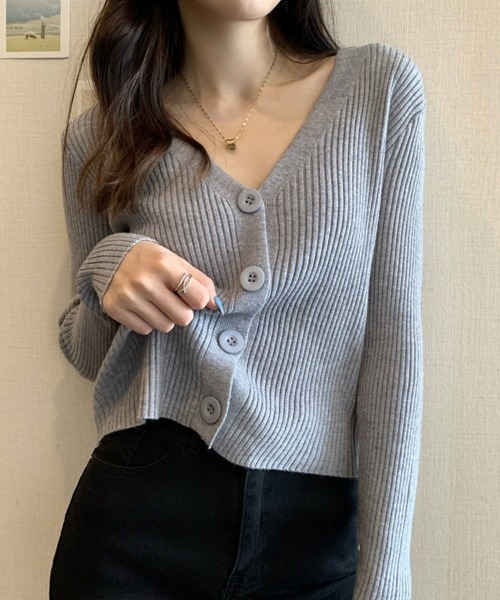 SEU(エスイーユー)の「【着回し万能】 ショート丈カーディガン Vネックリブニット 【オフィスカジュアル】【きれいめカジュアル】 春 秋 冬レディース韓国風(カーディガン/ボレロ・レディース・ベージュ/ホワイト/グレー/ブラック・フリー)」の18枚目の写真