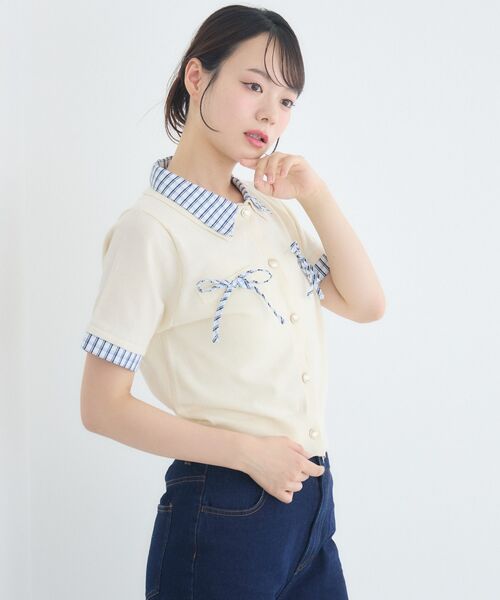 ems excite(エムズエキサイト)の「SH襟ヴィンテージNT(ニット/セーター・レディース・ダークブルー/ピンク/ベージュ/ナチュラル・FREE)」の12枚目の写真