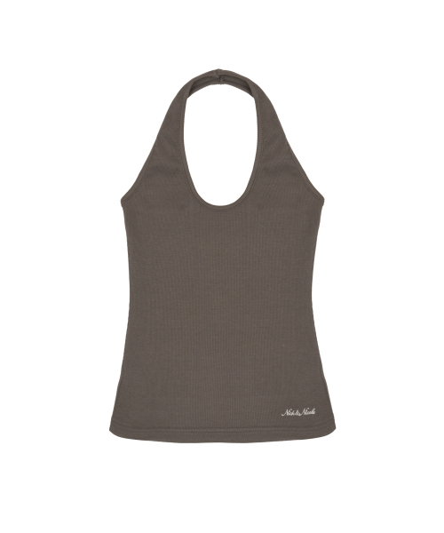 NICK&NICOLE(ニックアンドニコール)の「ESSENTIAL HALTER TOP_BROWN(Tシャツ/カットソー・レディース・その他・FREE)」の1枚目の写真
