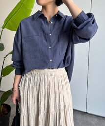 Jena espace merveilleux | 【襟付きなのにカジュアルに着れる】ポケット切替ピーチスキンシャツ(シャツ/ブラウス)