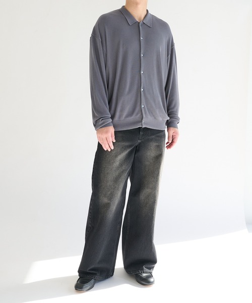 STUDIOUS(ステュディオス)の「【STUDIOUS】Silky Knit Shirts(ニット/セーター・メンズ・ホワイト/グレー/サックスブルー・2/1)」の15枚目の写真