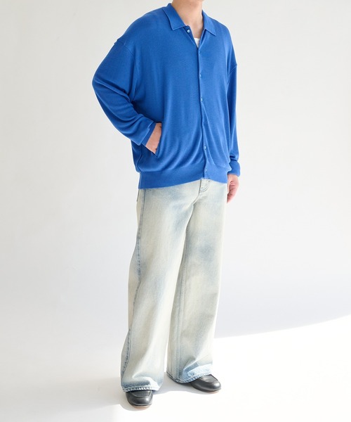 STUDIOUS(ステュディオス)の「【STUDIOUS】Silky Knit Shirts(ニット/セーター・メンズ・ホワイト/グレー/サックスブルー・2/1)」の19枚目の写真