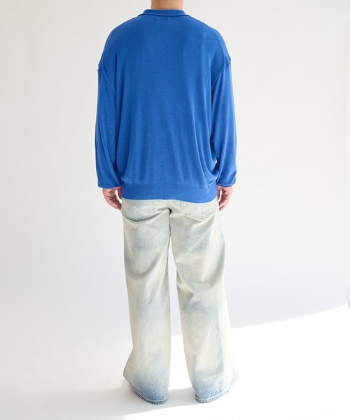 STUDIOUS(ステュディオス)の「【STUDIOUS】Silky Knit Shirts(ニット/セーター・メンズ・ホワイト/グレー/サックスブルー・2/1)」の21枚目の写真