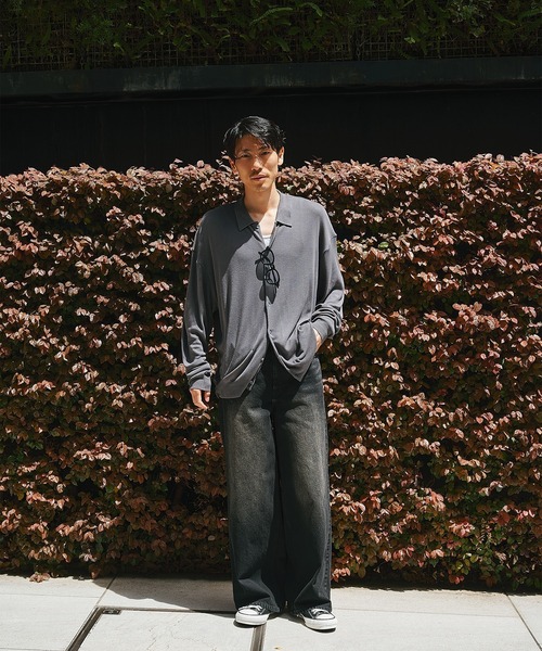 STUDIOUS(ステュディオス)の「【STUDIOUS】Silky Knit Shirts(ニット/セーター・メンズ・ホワイト/グレー/サックスブルー・2/1)」の9枚目の写真