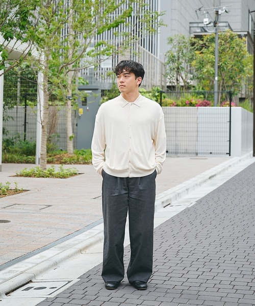 STUDIOUS(ステュディオス)の「【STUDIOUS】Silky Knit Shirts(ニット/セーター・メンズ・ホワイト/グレー/サックスブルー・2/1)」の8枚目の写真