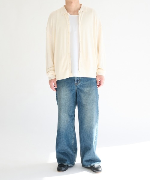STUDIOUS(ステュディオス)の「【STUDIOUS】Silky Knit Shirts(ニット/セーター・メンズ・ホワイト/グレー/サックスブルー・2/1)」の11枚目の写真