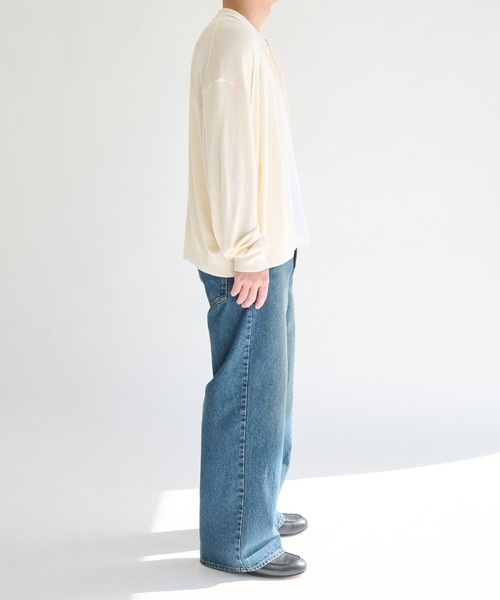 STUDIOUS(ステュディオス)の「【STUDIOUS】Silky Knit Shirts(ニット/セーター・メンズ・ホワイト/グレー/サックスブルー・2/1)」の12枚目の写真
