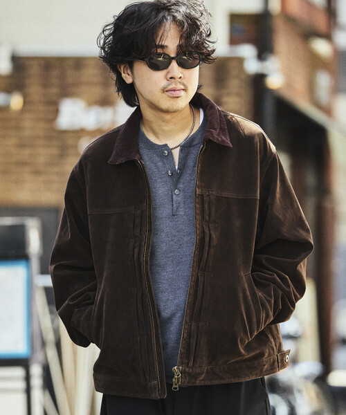 FREAK'S STORE(フリークスストア)の「LEATHERETTE TRACKER JACKET/レザレット トラッカージャケット(ブルゾン・メンズ・ブラック/ダークブラウン/ベージュ/ブラウン・LARGE/MEDIUM)」の1枚目の写真
