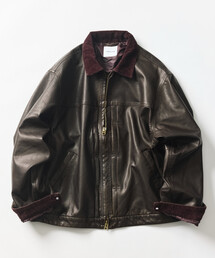 LEATHERETTE TRACKER JACKET/レザレット トラッカージャケット