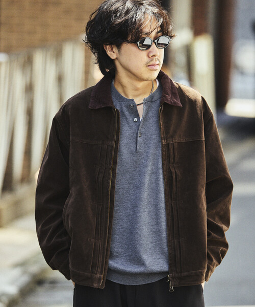 FREAK'S STORE(フリークスストア)の「LEATHERETTE TRACKER JACKET/レザレット トラッカージャケット(ブルゾン・メンズ・ブラック/ダークブラウン/ベージュ/ブラウン・LARGE/MEDIUM)」の5枚目の写真