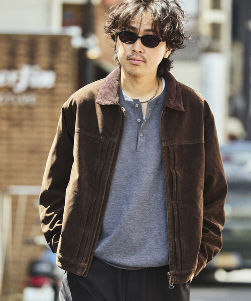 FREAK'S STORE(フリークスストア)の「LEATHERETTE TRACKER JACKET/レザレット トラッカージャケット(ブルゾン・メンズ・ブラック/ダークブラウン/ベージュ/ブラウン・LARGE/MEDIUM)」の6枚目の写真