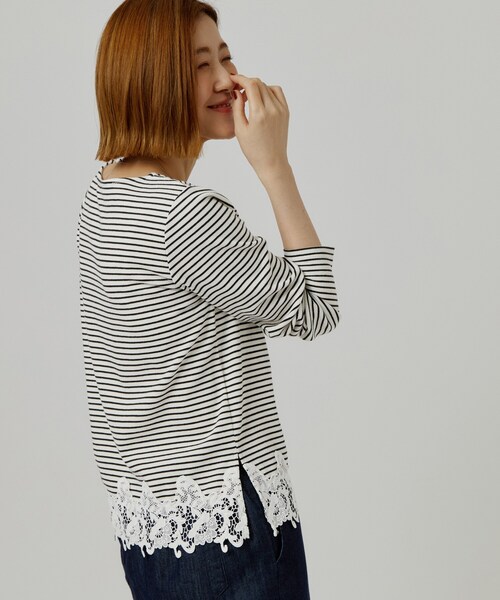 grove(グローブ)の「裾レーススクエアネックカットソー(Tシャツ/カットソー・レディース・ホワイト系5/オフホワイト/ブラック・02/04/03/05)」の19枚目の写真