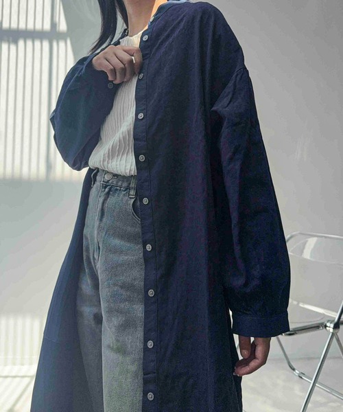 AS KNOW AS plus(アズノゥアズプラス)の「☆ゆったり コクーンシルエット まぜまぜ配色 長袖ワンピース(ワンピース・レディース・ブラック系/ブラウン系その他/ブラック系その他/ネイビー系・FREE)」の19枚目の写真