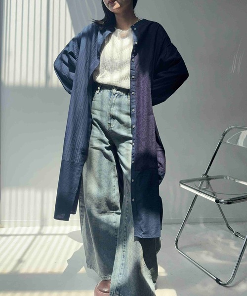 AS KNOW AS plus(アズノゥアズプラス)の「☆ゆったり コクーンシルエット まぜまぜ配色 長袖ワンピース(ワンピース・レディース・ブラック系/ブラウン系その他/ブラック系その他/ネイビー系・FREE)」の15枚目の写真