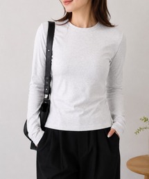 長袖Tシャツレディース無地ロンTインナー