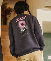 KELTY/ケルティ 限定展開 KELTY×FREAK'S STORE/ケルティ 別注 ドーナツ キャットロゴ バックプリント クルーネックスウェット