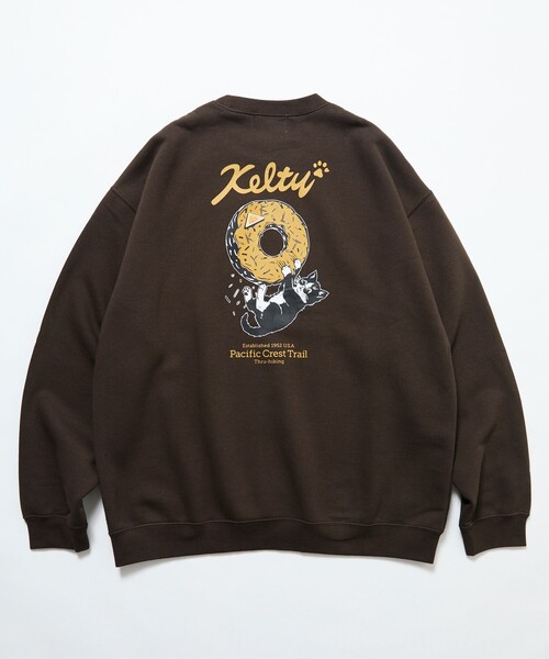 KELTY(ケルティ)の「KELTY/ケルティ 限定展開 KELTY×FREAK'S STORE/ケルティ 別注 ドーナツ キャットロゴ バックプリント クルーネックスウェット(スウェット・メンズ・チャコールグレー/ブラウン/ライトグレー/ベージュ・LARGE/SMALL/MEDIUM)」の18枚目の写真