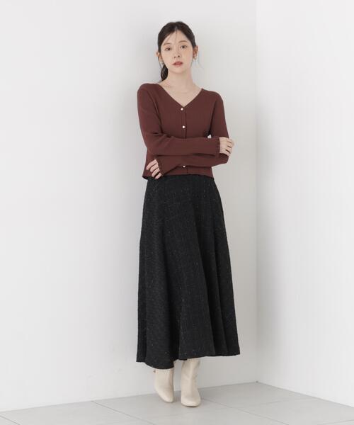 PROPORTION BODY DRESSING(プロポーションボディドレッシング)の「ツイードフレアスカート / 1216220002(スカート・レディース・ブラック/ブラック系その他・MEDIUM/P/S/SMALL)」の5枚目の写真
