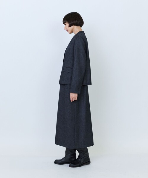 LOISIR（ロワズィール）の「クラシカルツイードショートジャケット（ノーカラージャケット・レディース・ベージュ/チャコールグレー・FREE）」の9枚目の写真
