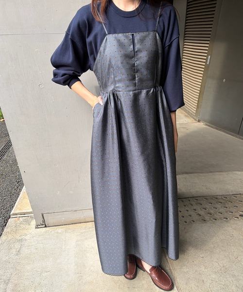 LE CIEL BLEU(ルシェルブルー)の「フローラルジャカードフレアドレス / Floral Jacquard Flare Dress(ワンピース・レディース・チャコールグレー/ホワイト・38/36)」の10枚目の写真