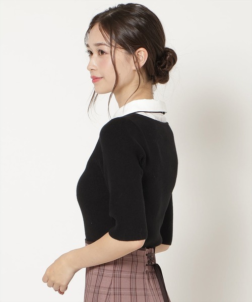WILLSELECTION（ウィルセレクション）の「シャツドッキングリブニット（ニット/セーター・レディース・モカ/ブルー/ブラック・FREE）」の18枚目の写真