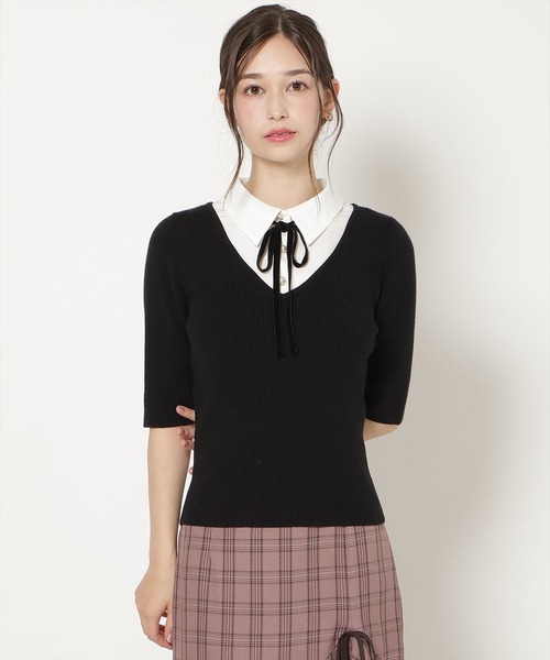 WILLSELECTION（ウィルセレクション）の「シャツドッキングリブニット（ニット/セーター・レディース・モカ/ブルー/ブラック・FREE）」の20枚目の写真