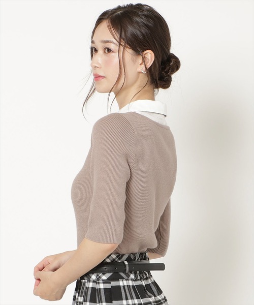 WILLSELECTION（ウィルセレクション）の「シャツドッキングリブニット（ニット/セーター・レディース・モカ/ブルー/ブラック・FREE）」の14枚目の写真