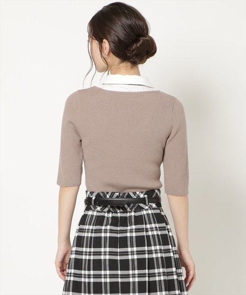WILLSELECTION（ウィルセレクション）の「シャツドッキングリブニット（ニット/セーター・レディース・モカ/ブルー/ブラック・FREE）」の15枚目の写真