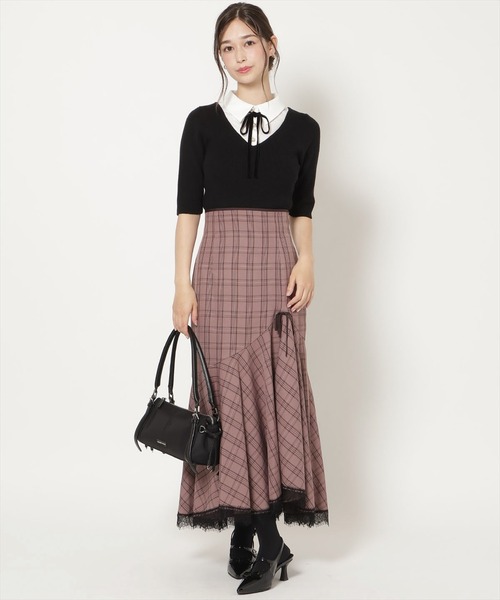 WILLSELECTION（ウィルセレクション）の「シャツドッキングリブニット（ニット/セーター・レディース・モカ/ブルー/ブラック・FREE）」の12枚目の写真
