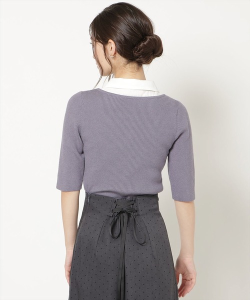 WILLSELECTION（ウィルセレクション）の「シャツドッキングリブニット（ニット/セーター・レディース・モカ/ブルー/ブラック・FREE）」の9枚目の写真
