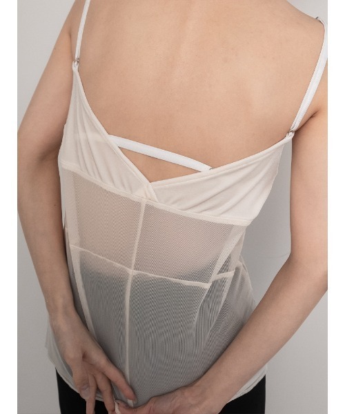 ILANIS(イラニス)の「Quiet Sheer Cami|シアー×ベロアキャミソール(キャミソール・レディース・ブラック×ホワイト/ブラック/アイボリー/ブラウン・FREE)」の18枚目の写真