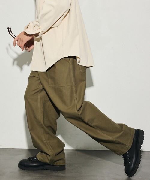 HINSON（ヒンソン）の「HINSON/ヒンソン 限定展開 HINSON 別注 ワイドストレートファティーグパンツ（その他パンツ・メンズ・ベージュ/オリーブ/ネイビー/その他1/ブラック/その他2・SMALL/MEDIUM/LARGE）」の3枚目の写真