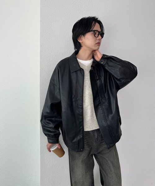 DISCOAT（ディスコート）の「【WEB限定】ヴィンテージスタイルエコレザージャケット《ユニセックス》（ブルゾン・レディース・ブラウン/ブラック・FREE）」の20枚目の写真