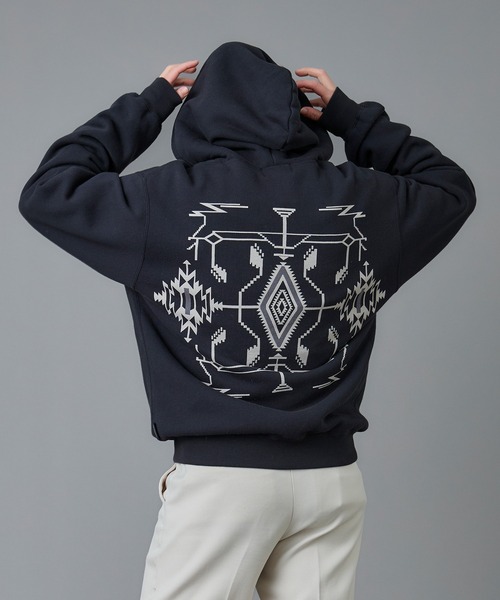 PENDLETON(ペンドルトン)の「PENDLETON/ペンドルトン フレンチ テリー バック プリント フーディ(パーカー・メンズ・ライトブルー/アイボリー/ライトグレー/ブラック・SMALL/LARGE/MEDIUM)」の1枚目の写真