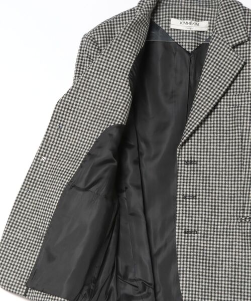 Scrap Book(スクラップブック)の「【KIMHEKIM】WOOL GINGHAM CHECKED SINGLE TAILORING JACKET(テーラードジャケット・レディース・ブラック系その他・M/S)」の2枚目の写真
