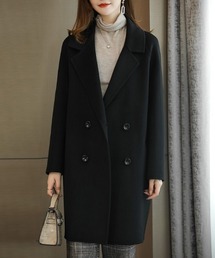 ヘリンボーン ダブルブレストロングコート