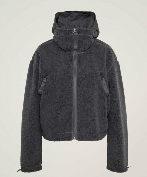 adidas by Stella McCartney(アディダスバイステラマッカートニー)の「aSMC FZ FLZ / adidas by Stella McCartney フルジップ ウィンターフリース フード付き トラックトップ / ジャージ / アディダス adidas(パーカー・レディース・グレー・SMALL/MEDIUM/LARGE/X-SMALL)」の2枚目の写真
