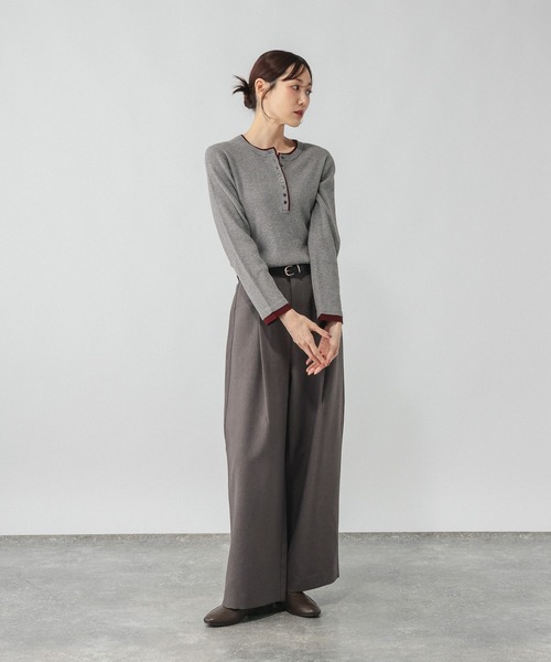 GLOBAL WORK(グローバルワーク)の「アンチピリングなめらかヘンリープルオーバー/759305(ニット/セーター・レディース・グレー/ダークブラウン・LARGE/MEDIUM)」の19枚目の写真