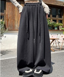 ウールカシミヤ調生地ストレートパンツ