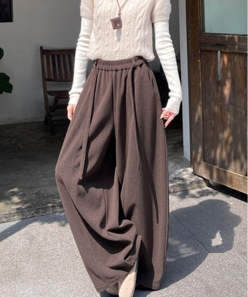 Bifrost(ビフレスト)の「ウールカシミヤ調生地ストレートパンツ(その他パンツ・レディース・グレー/ブラウン/ブラック・L/M/S)」の8枚目の写真